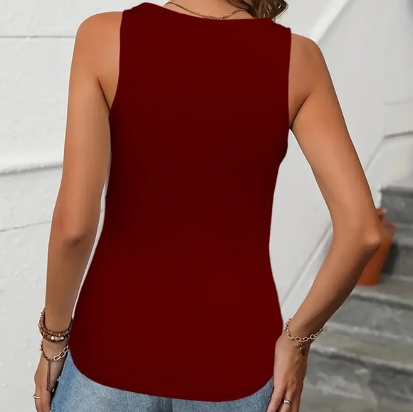 Deep Red Tank Top Size L - Picture 3 of 5